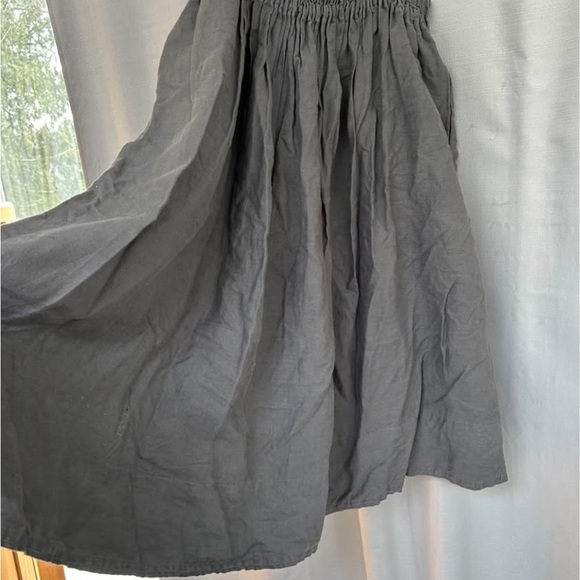 notPERFECTLINEN Dresses & Skirts - 100% linen skirt grey long flowing gray linen ladies XL skirt